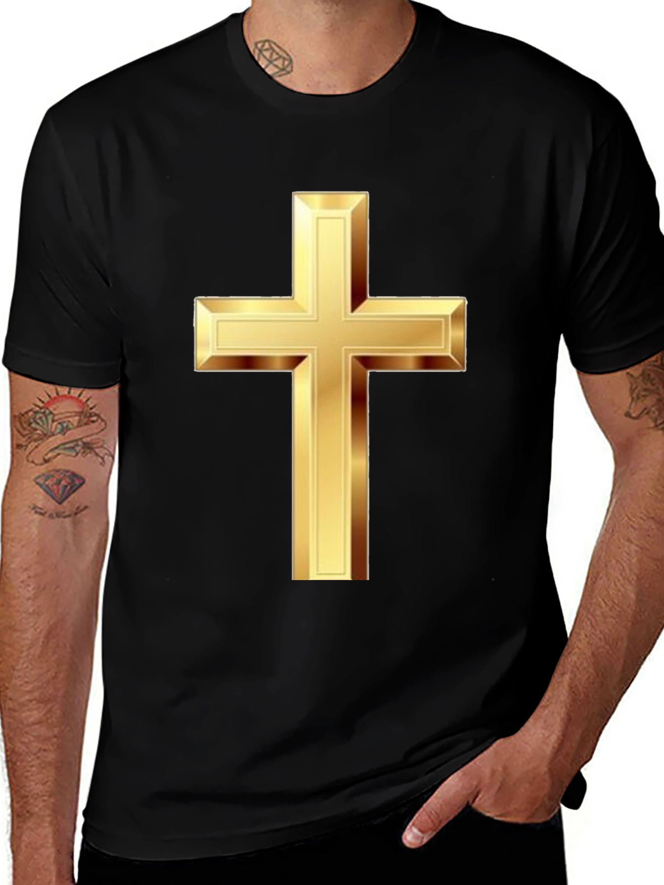 Variant 22 of Golden Cross Graphic T-Shirt