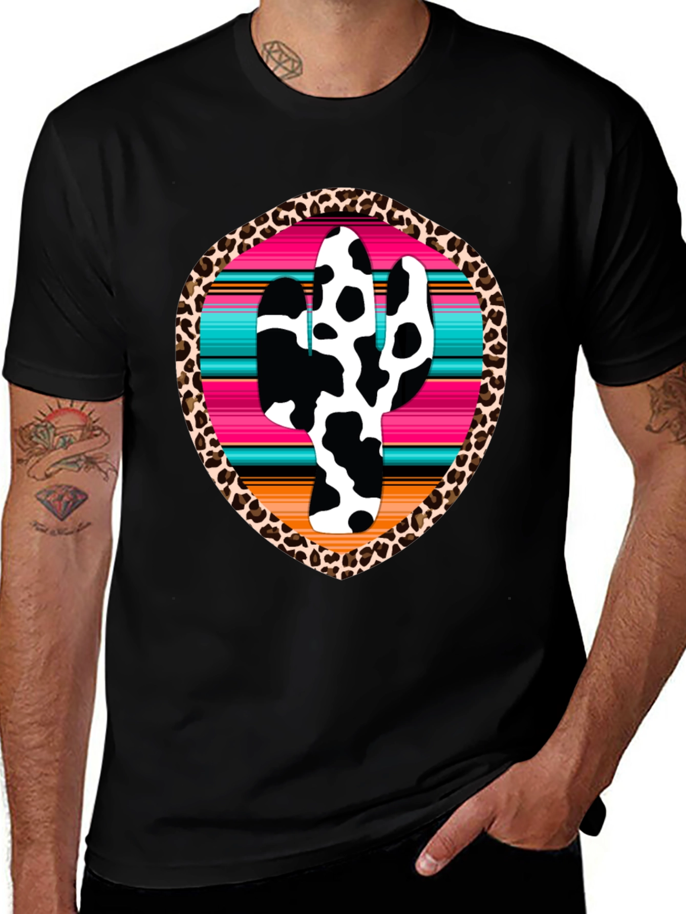 Variant 21 of Cow Print Cactus Graphic Tee