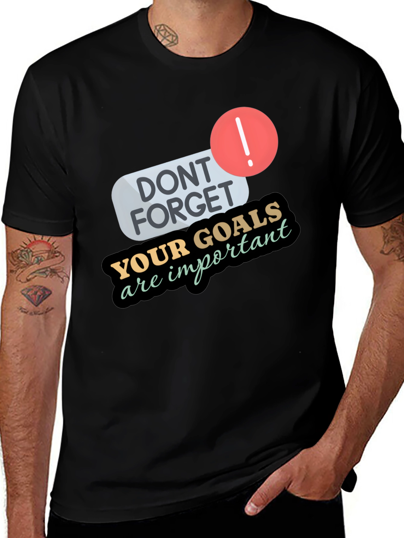 Goals Reminder Black Tee
