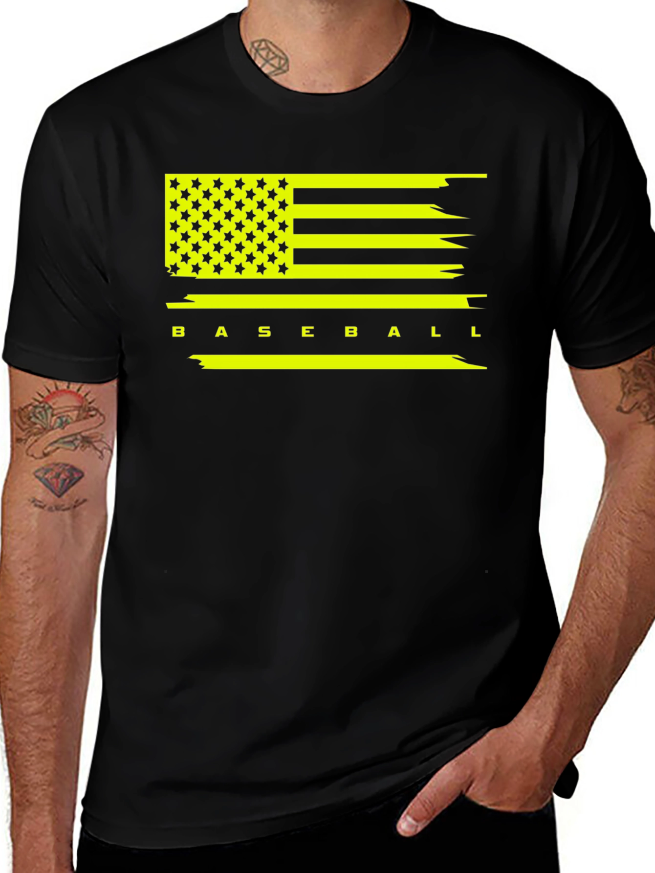 Variant 25 of Baseball Flag Graphic T-Shirt