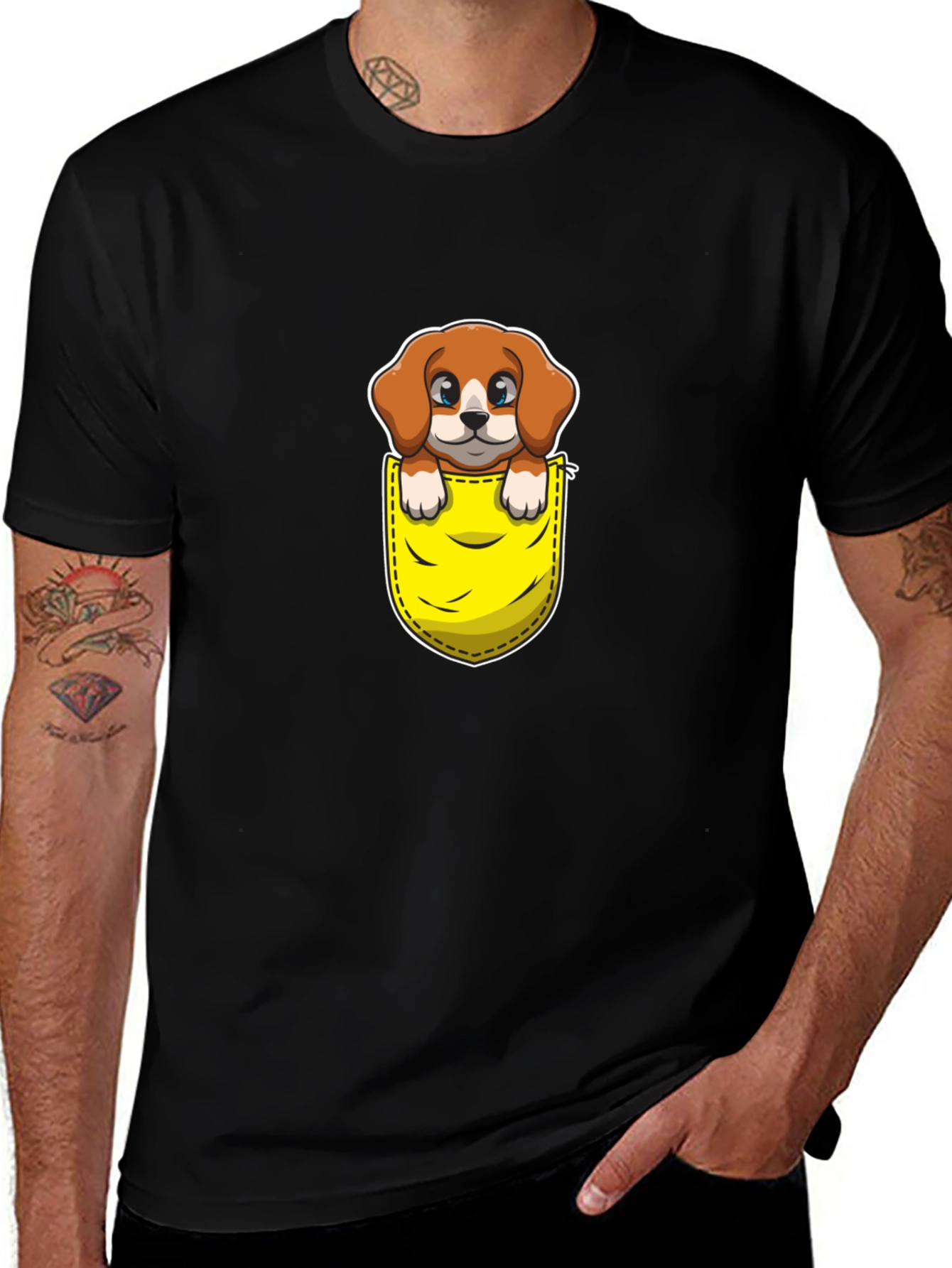 Variant 15 of Cute Dog in Pocket Graphic Tee - Unisex