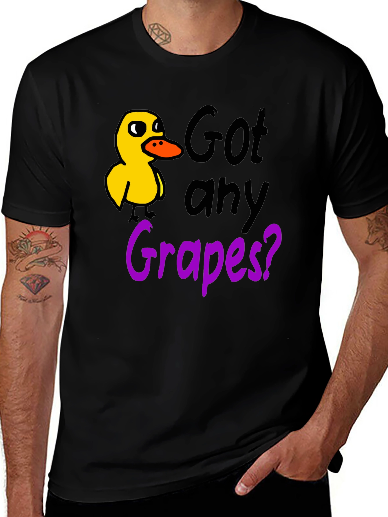 Black Got Any Grapes? Duck T-Shirt main image