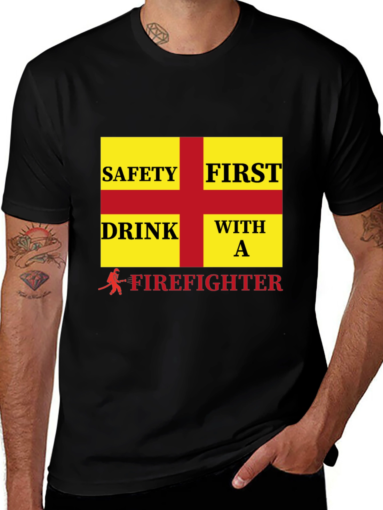 Variant 18 of Firefighter Safety First Drink T-Shirt