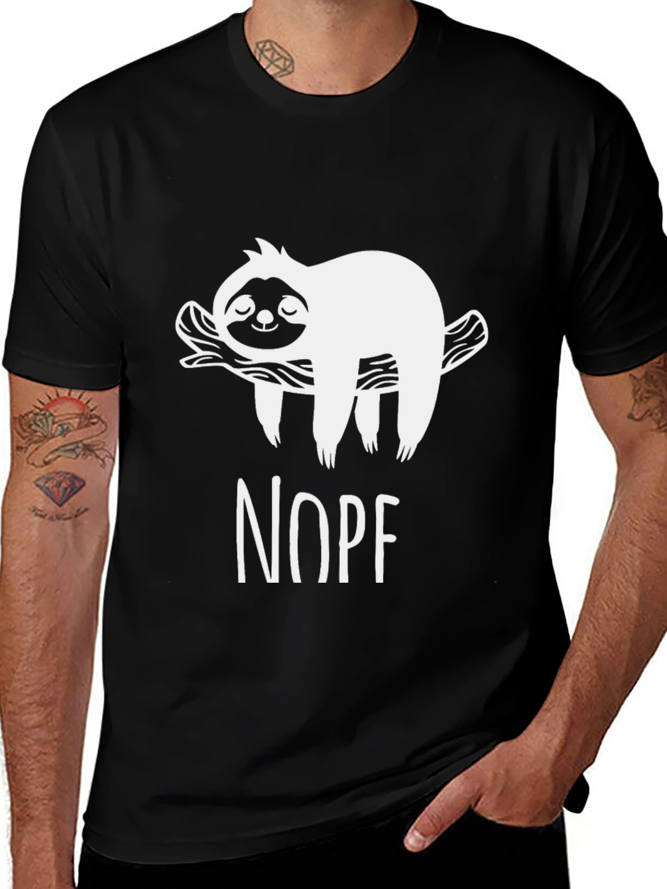 Variant 2 of Nope Sloth Graphic T-Shirt - Funny Casual Tee