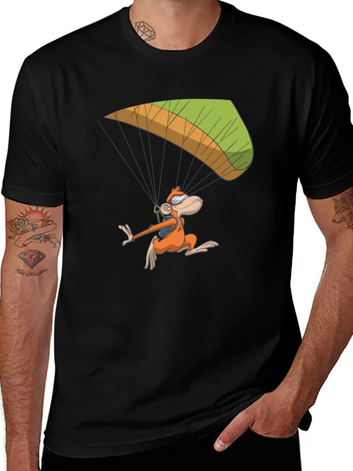 Variant 7 of Monkey Parachute Black T-Shirt