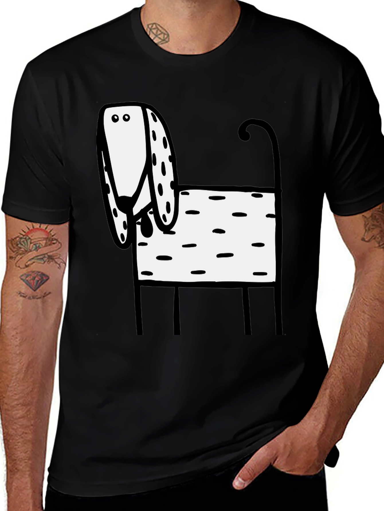 Dog Graphic Black T-Shirt