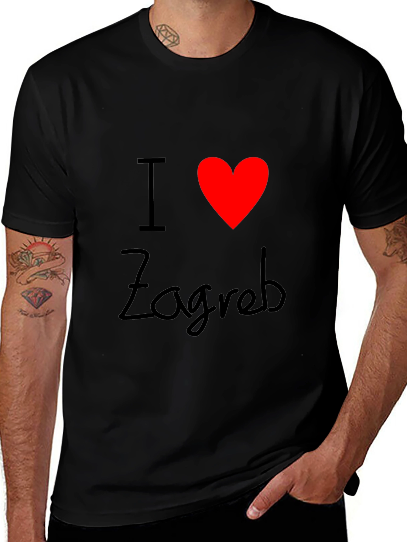 I Love Zagreb Black T-Shirt