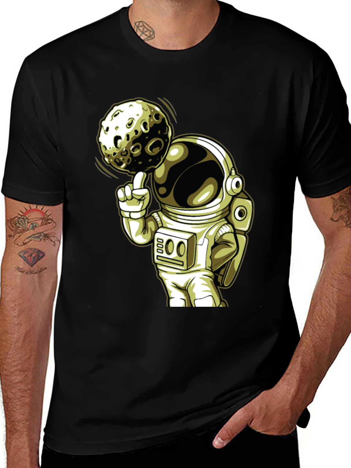 Variant 20 of Astronaut Moon Graphic T-Shirt - Stylish Space Tee