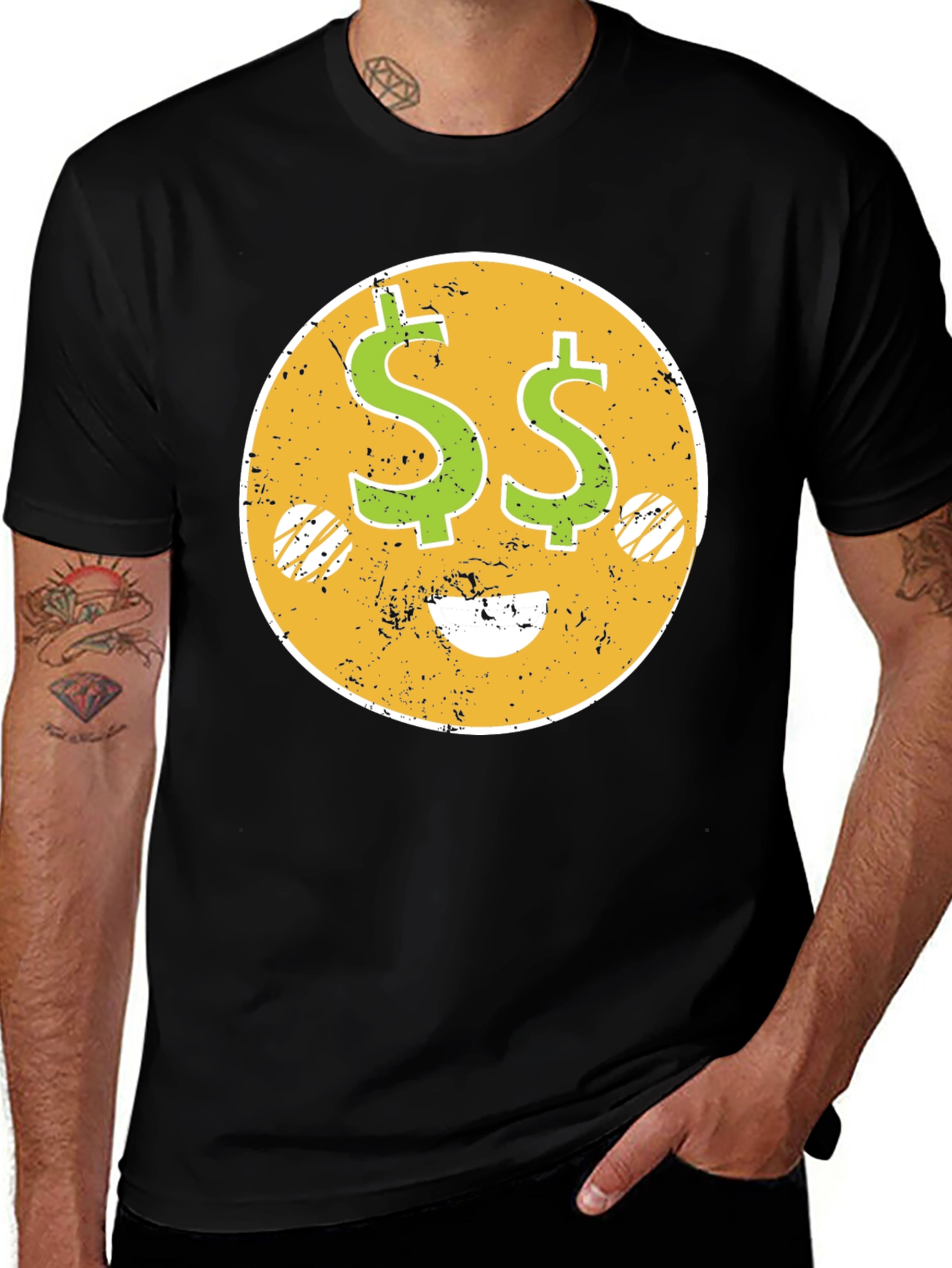 Variant 29 of Money Face Graphic Tee - Black