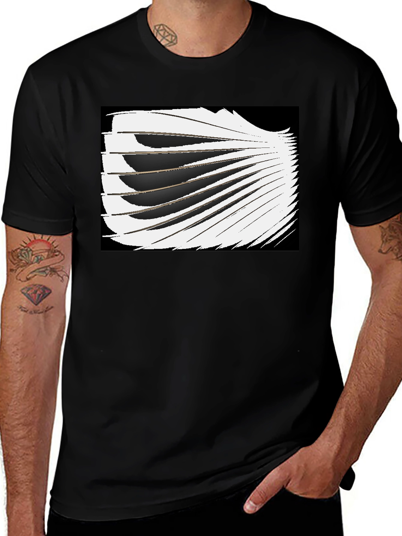 Variant 12 of Abstract Wing Graphic Black Tee
