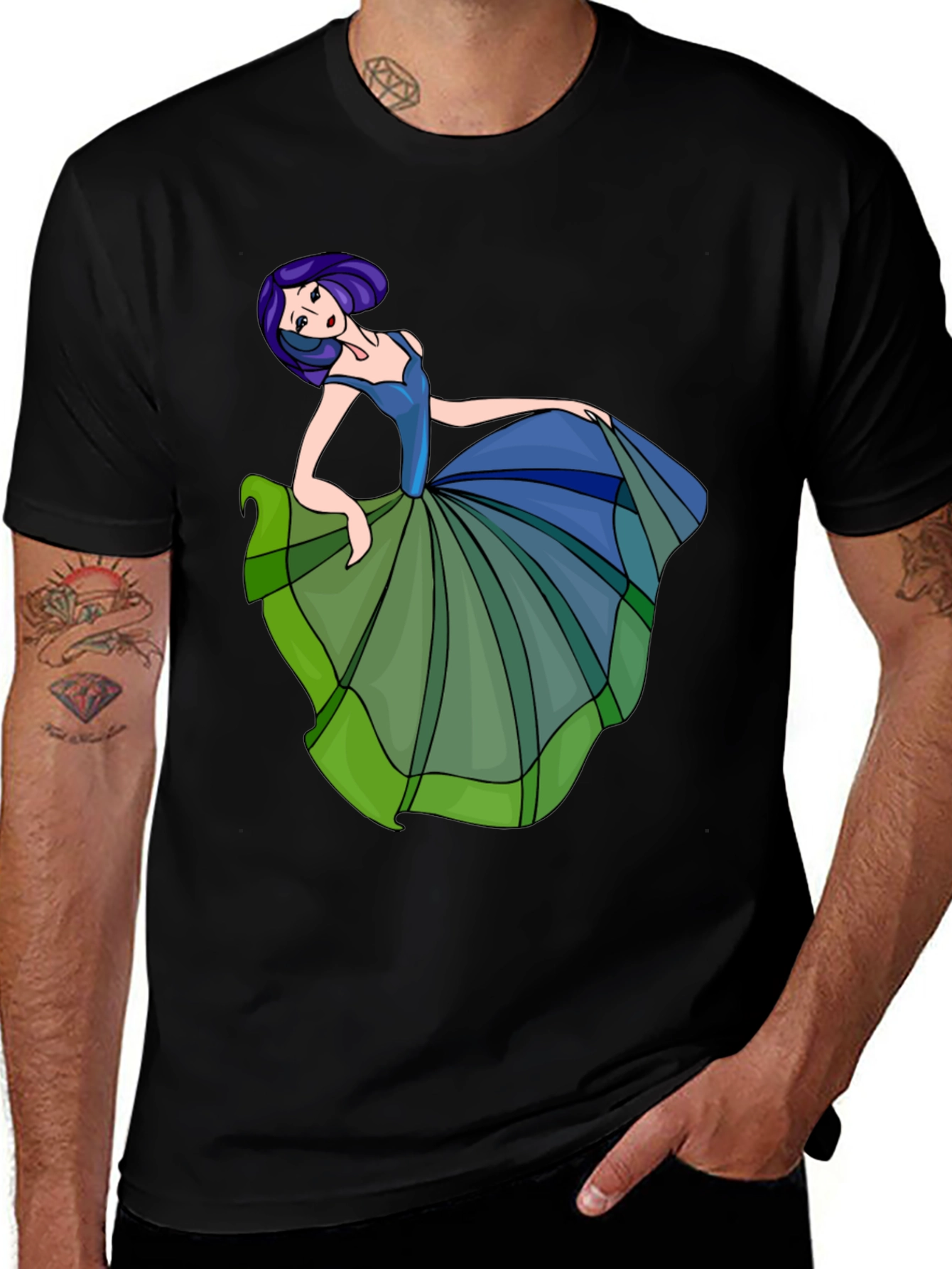 Whimsical Dancer Graphic Tee - Artistic Style