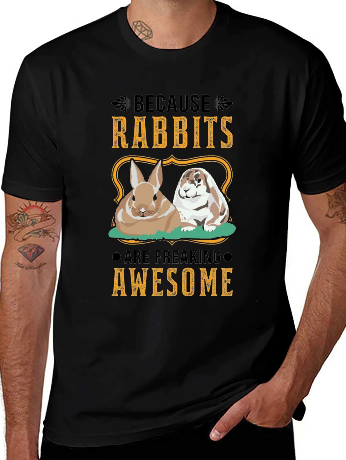 Variant 27 of Rabbit Lover T-Shirt - Because Rabbits Are Awesome