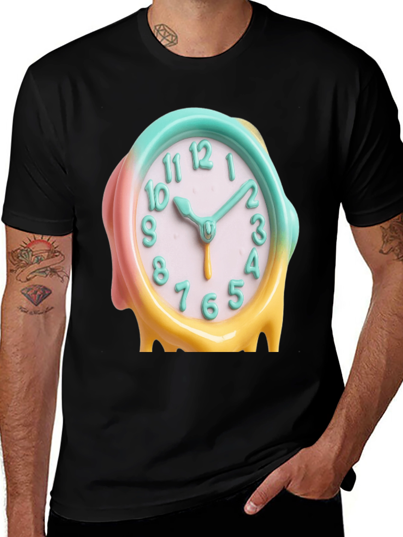 Variant 17 of Melting Clock Graphic T-Shirt - Surreal Design