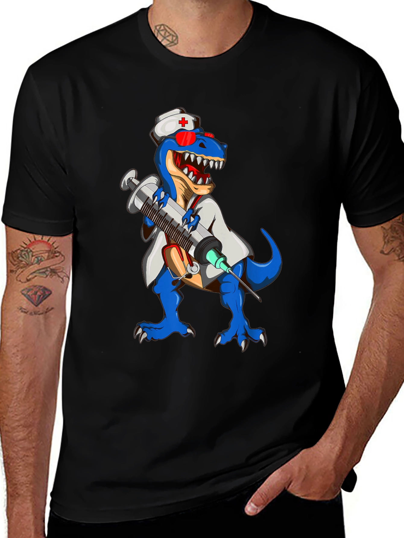 Variant 23 of Dino Nurse T-Shirt - Funny T-Rex Doctor Tee