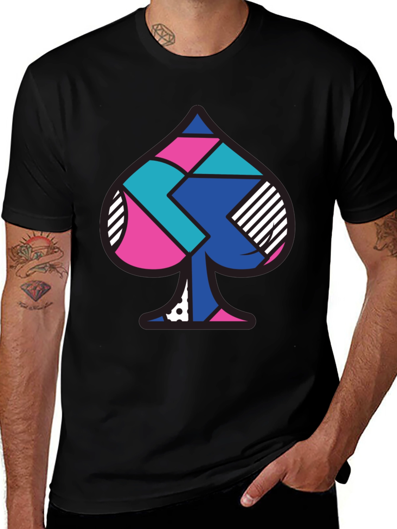 Variant 28 of Geometric Spade Graphic Tee - Modern Design