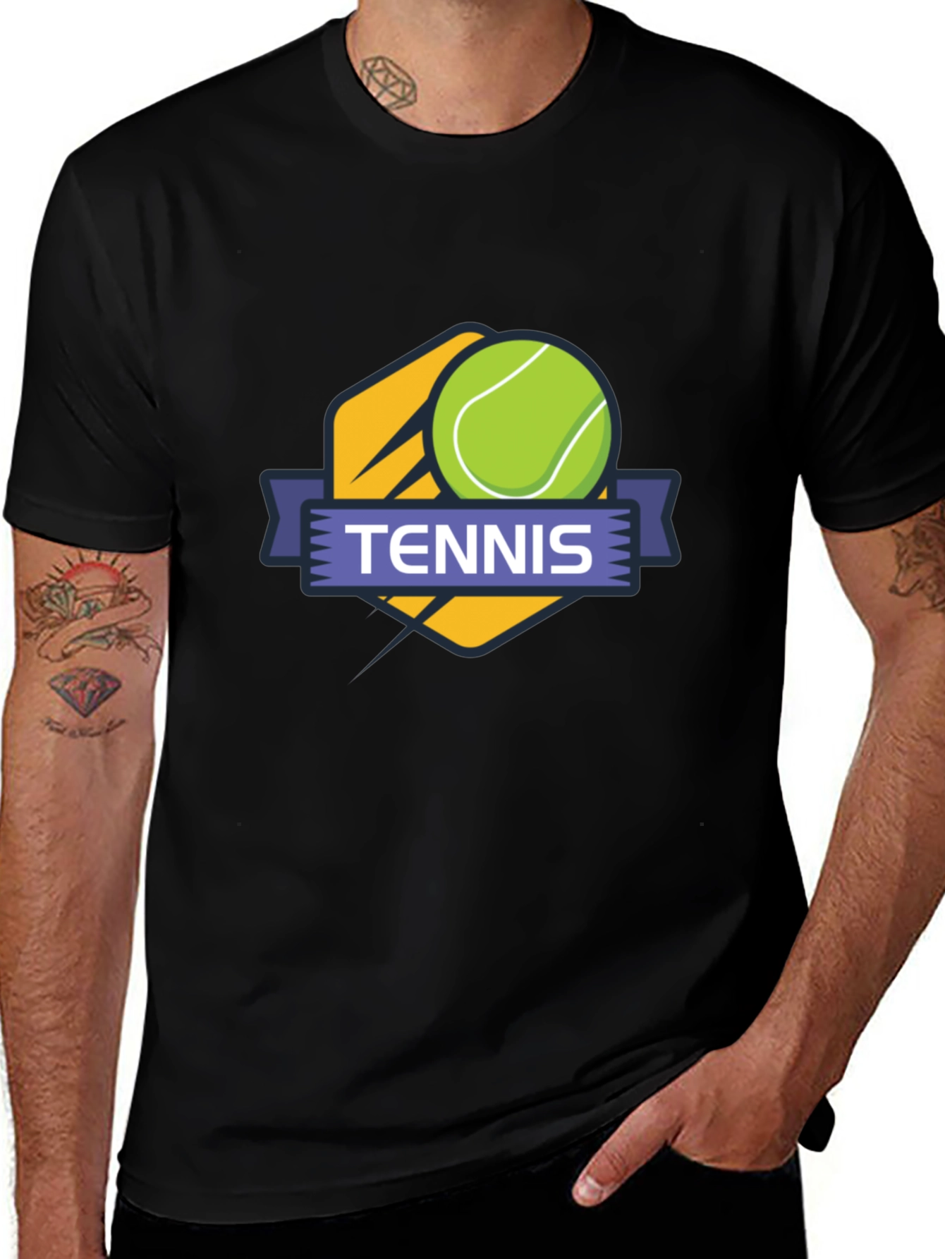 Variant 30 of Tennis Graphic T-Shirt - Black, Casual Wear