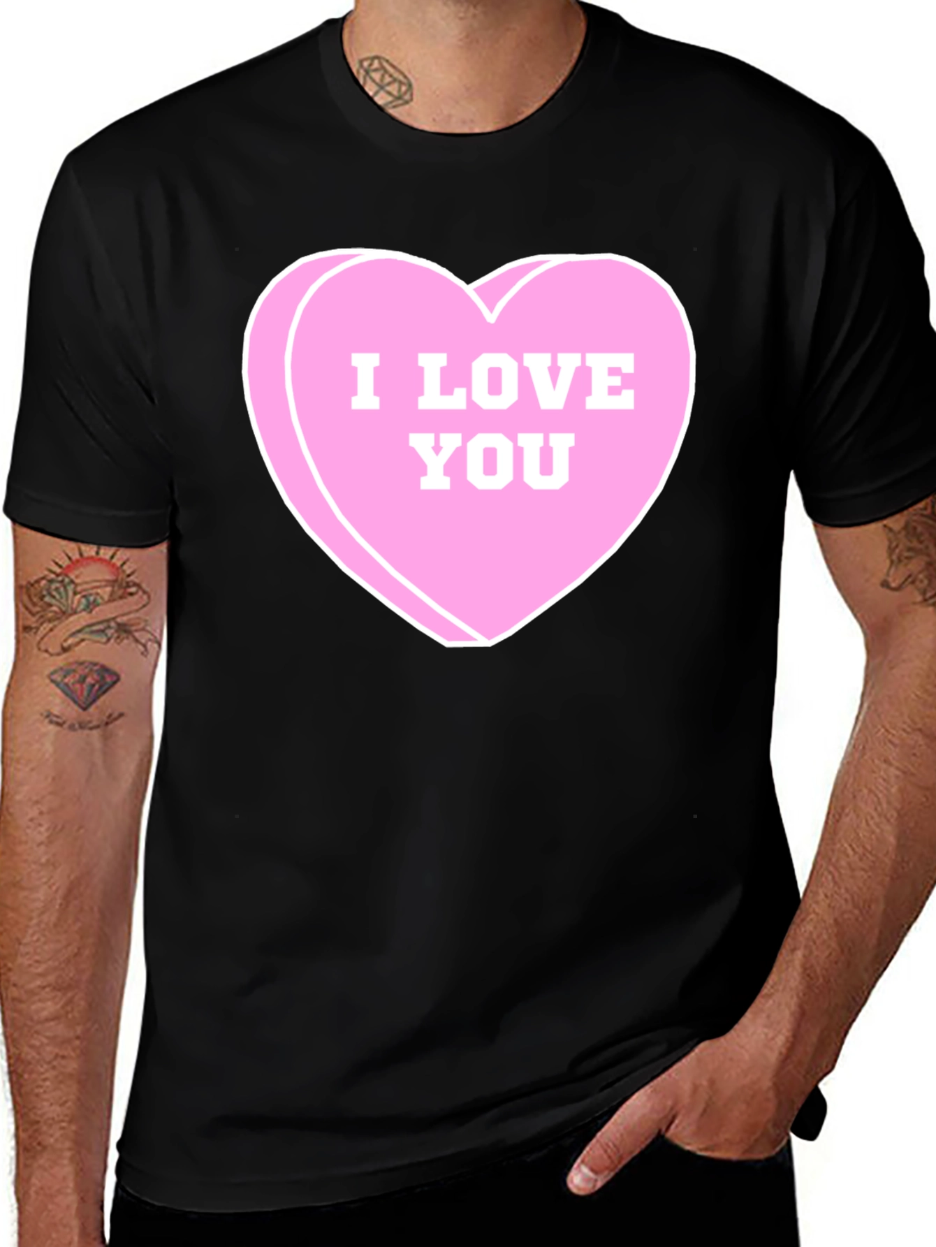 Variant 25 of I Love You Candy Heart Graphic Tee