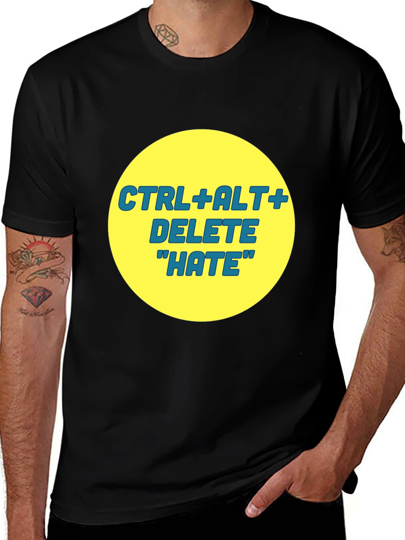 Ctrl+Alt+Delete Hate T-Shirt:  Motivational Graphic Tee