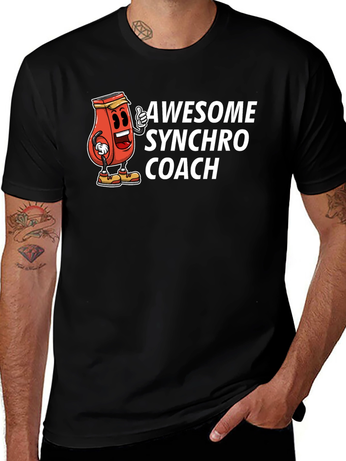 Variant 6 of Awesome Synchro Coach Graphic Tee - Black