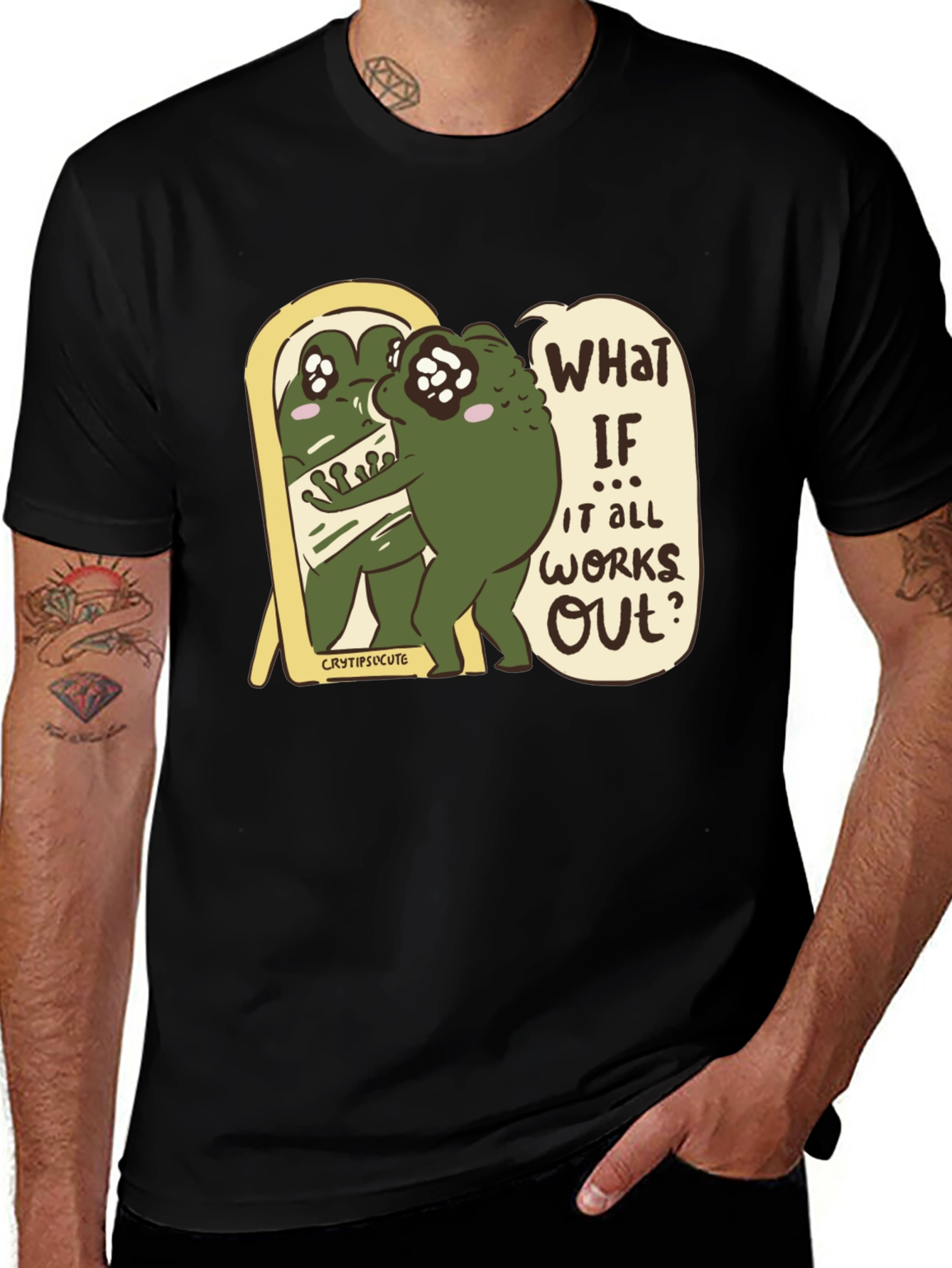Variant 27 of Cute Frog Reflection T-Shirt - Motivational Tee