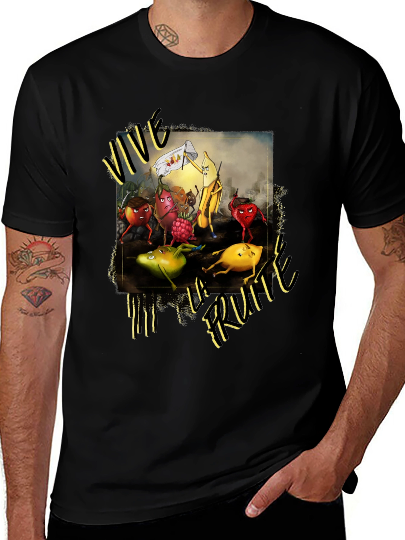 Variant 20 of Vive la Fruta Black T-Shirt