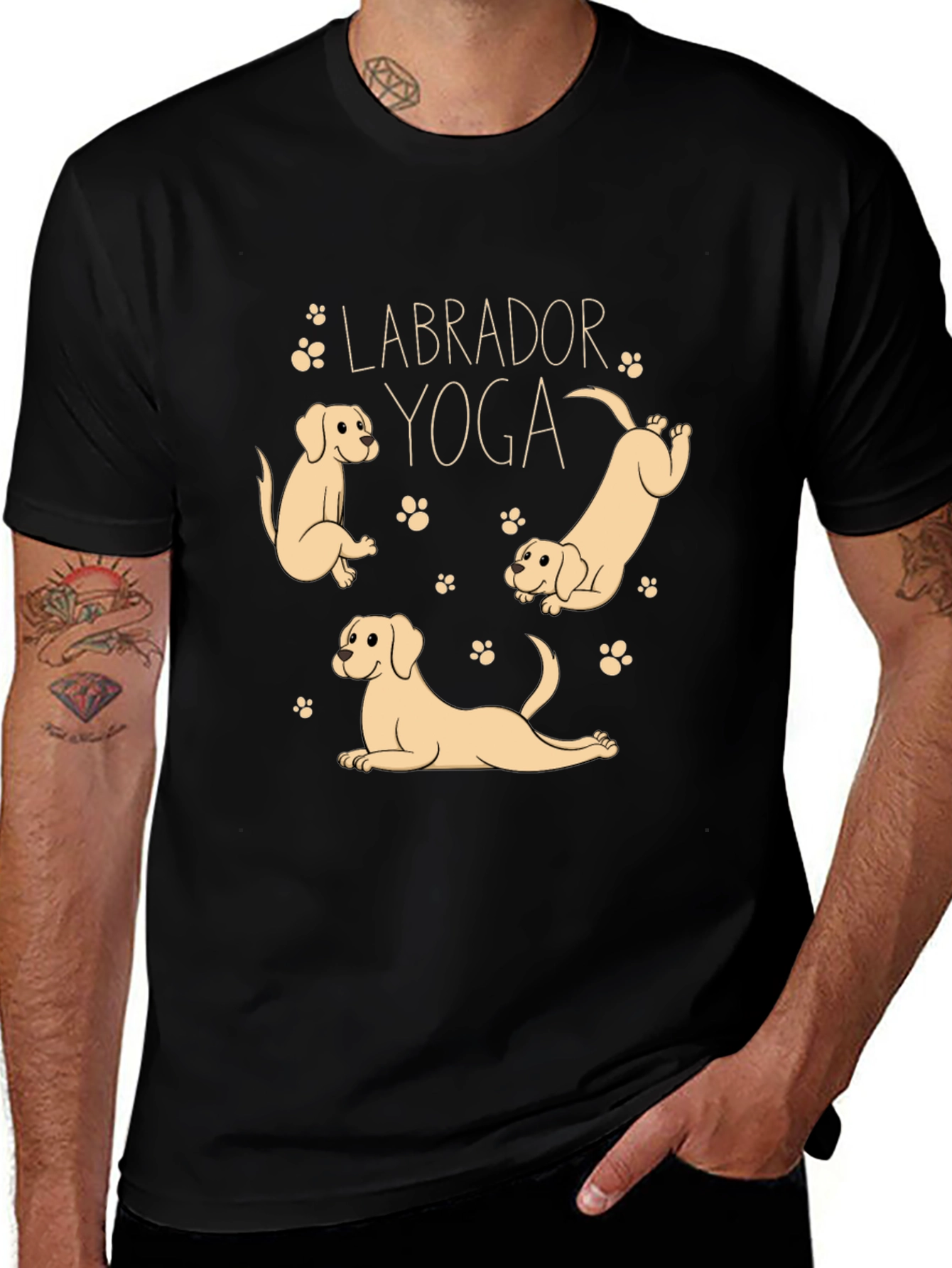Variant 30 of Labrador Yoga Black T-Shirt