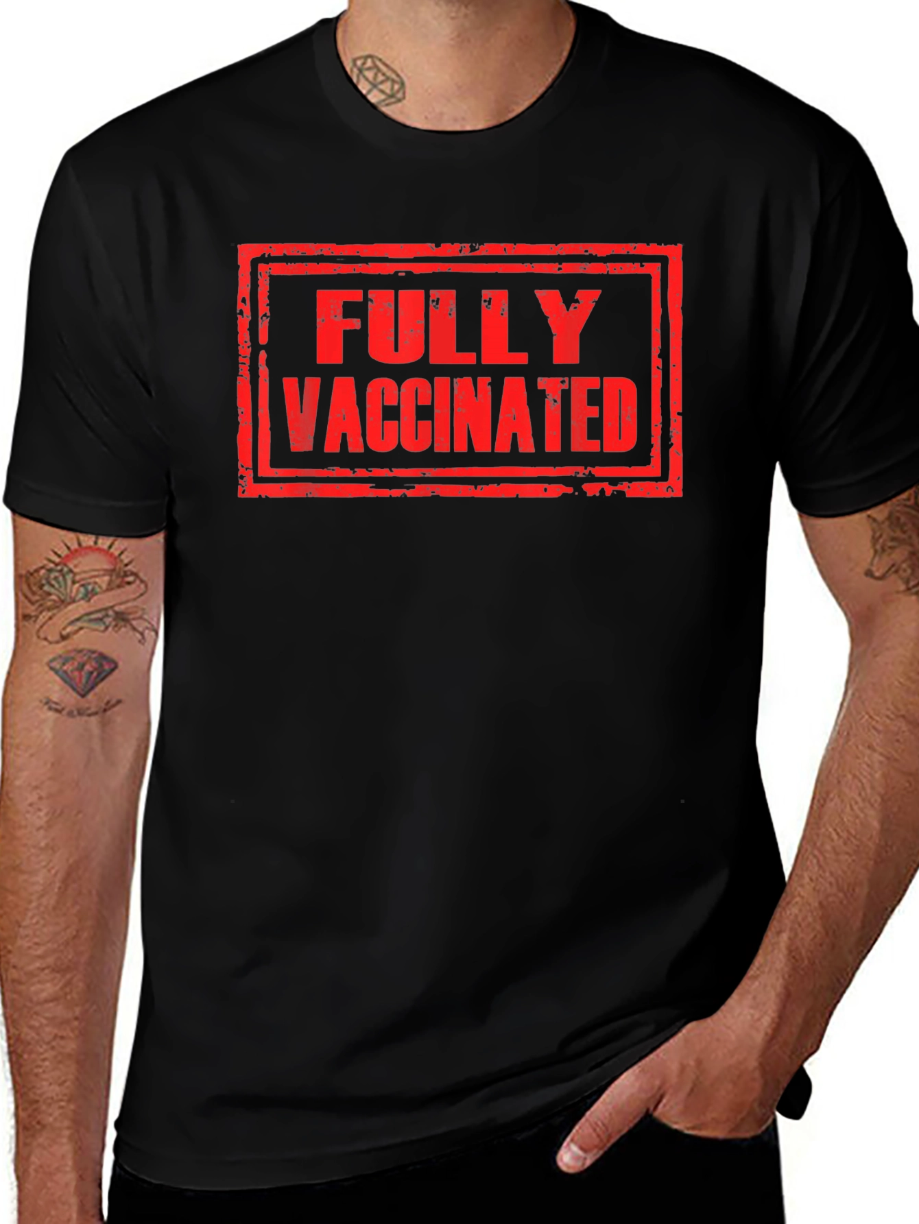 Variant 28 of Fully Vaccinated Graphic Tee - Black