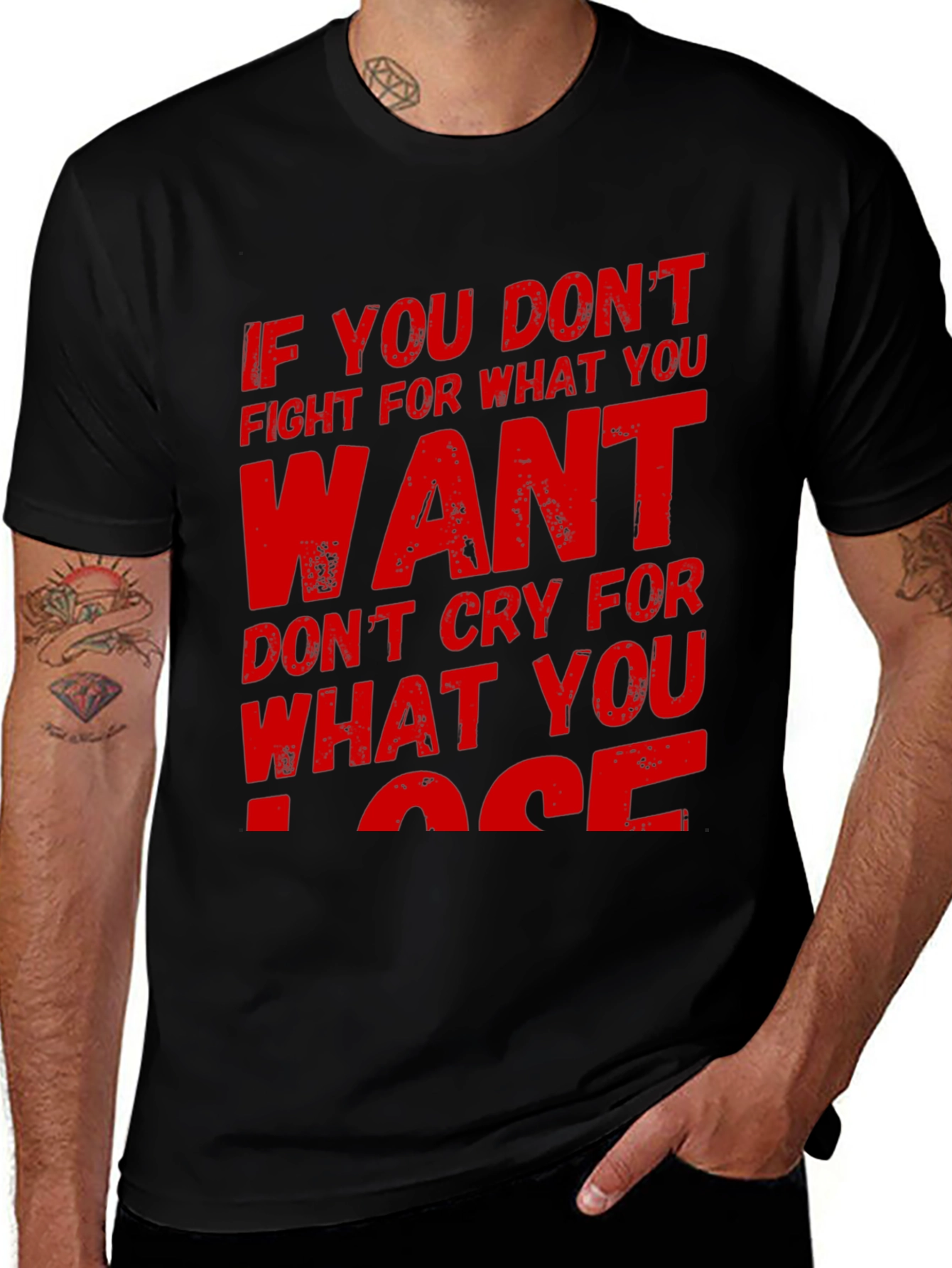 Variant 13 of Motivational Graphic T-Shirt - Fight For What You Want