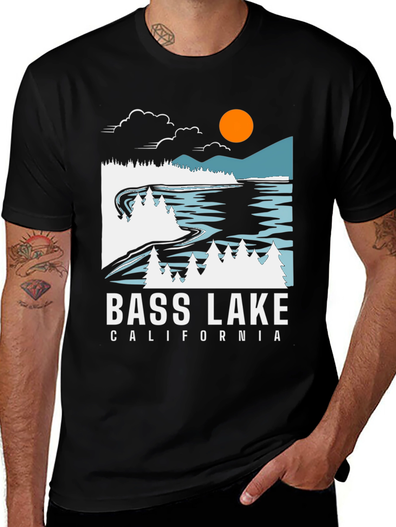 Variant 13 of Bass Lake California Graphic Tee