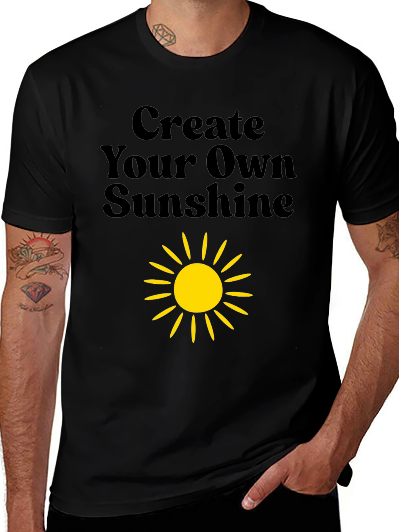 Create Your Own Sunshine Black Graphic Tee