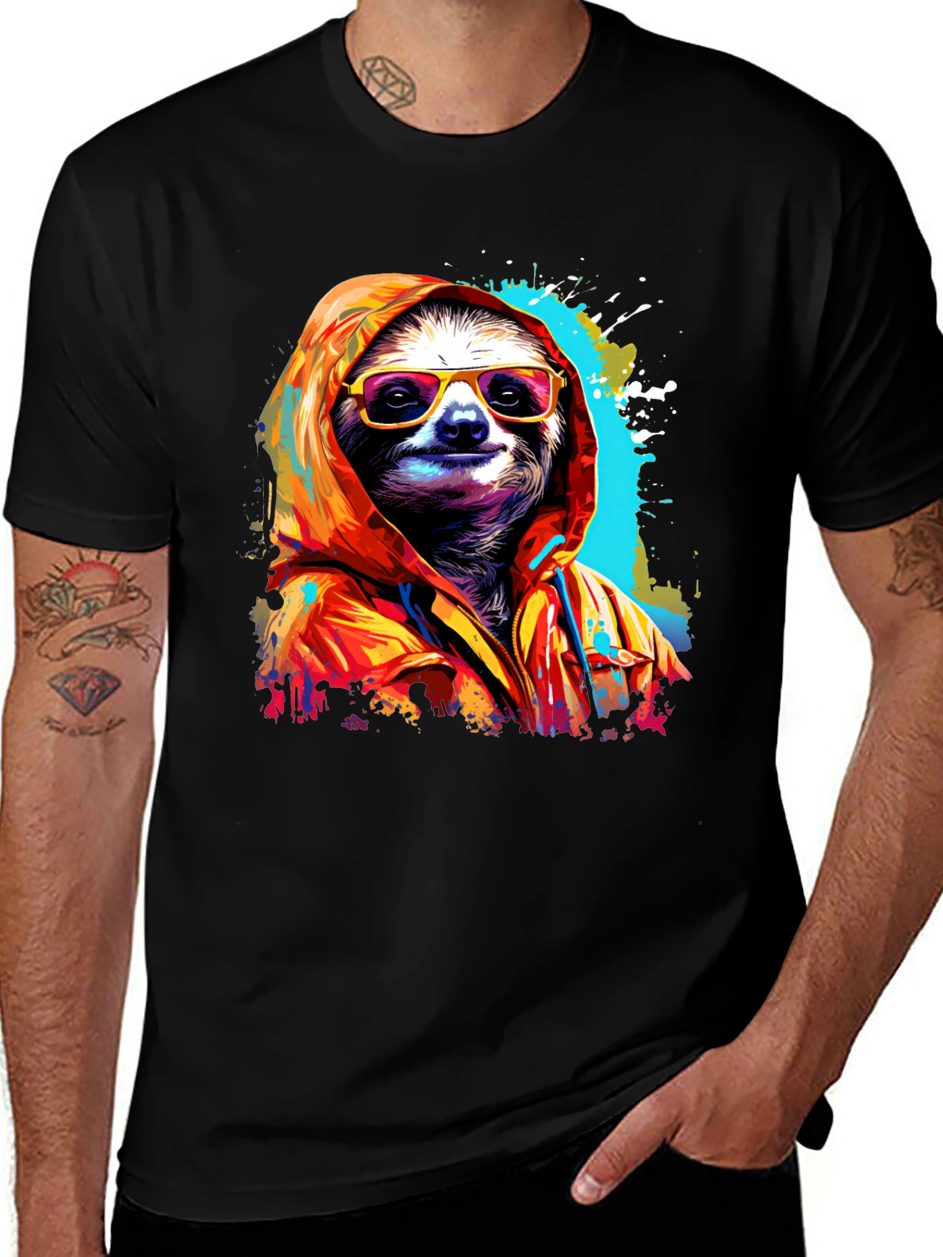 Variant 13 of Cool Sloth Graphic Tee - Relaxed Style