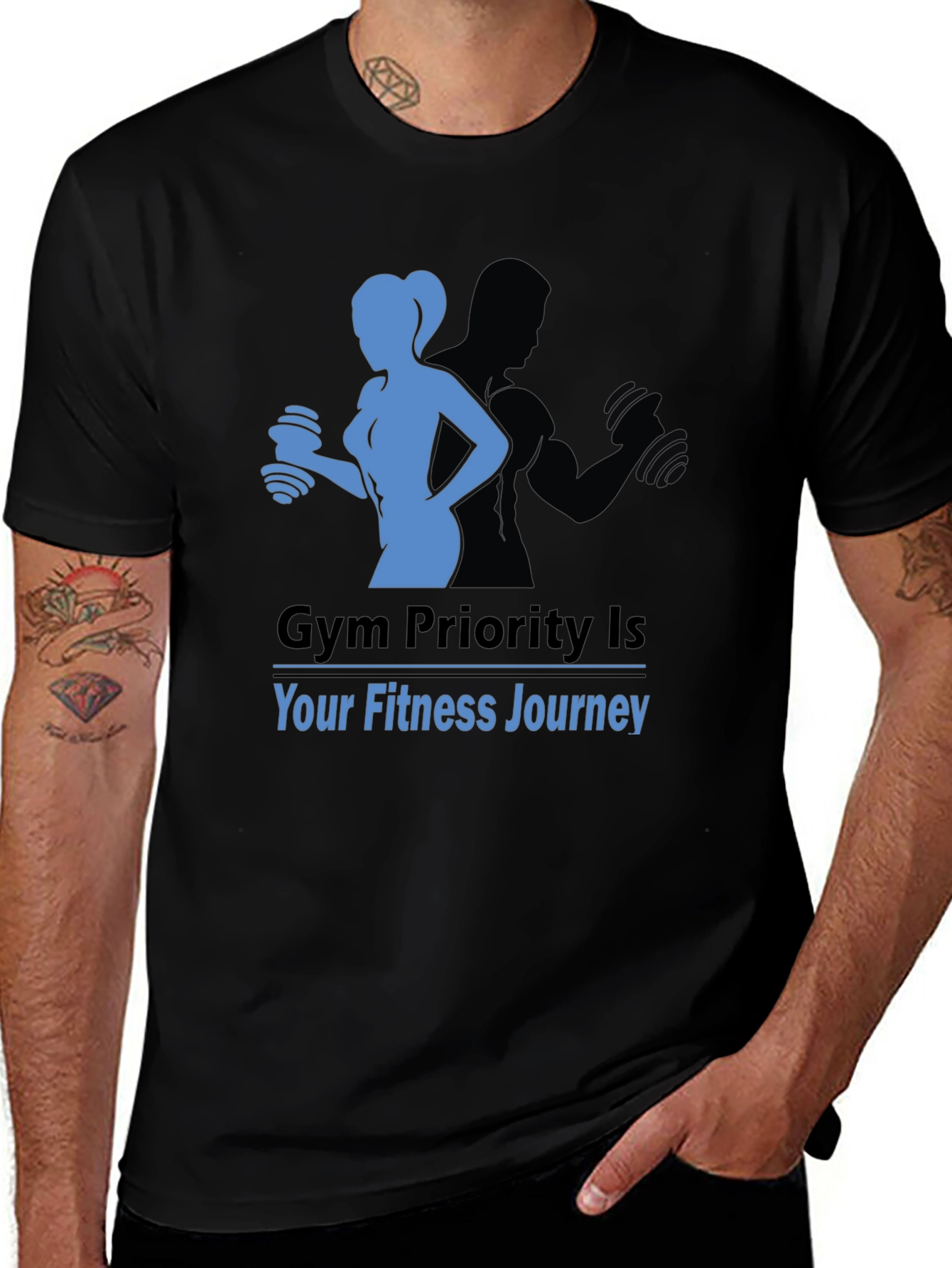 Variant 15 of Gym Priority Fitness Graphic T-Shirt