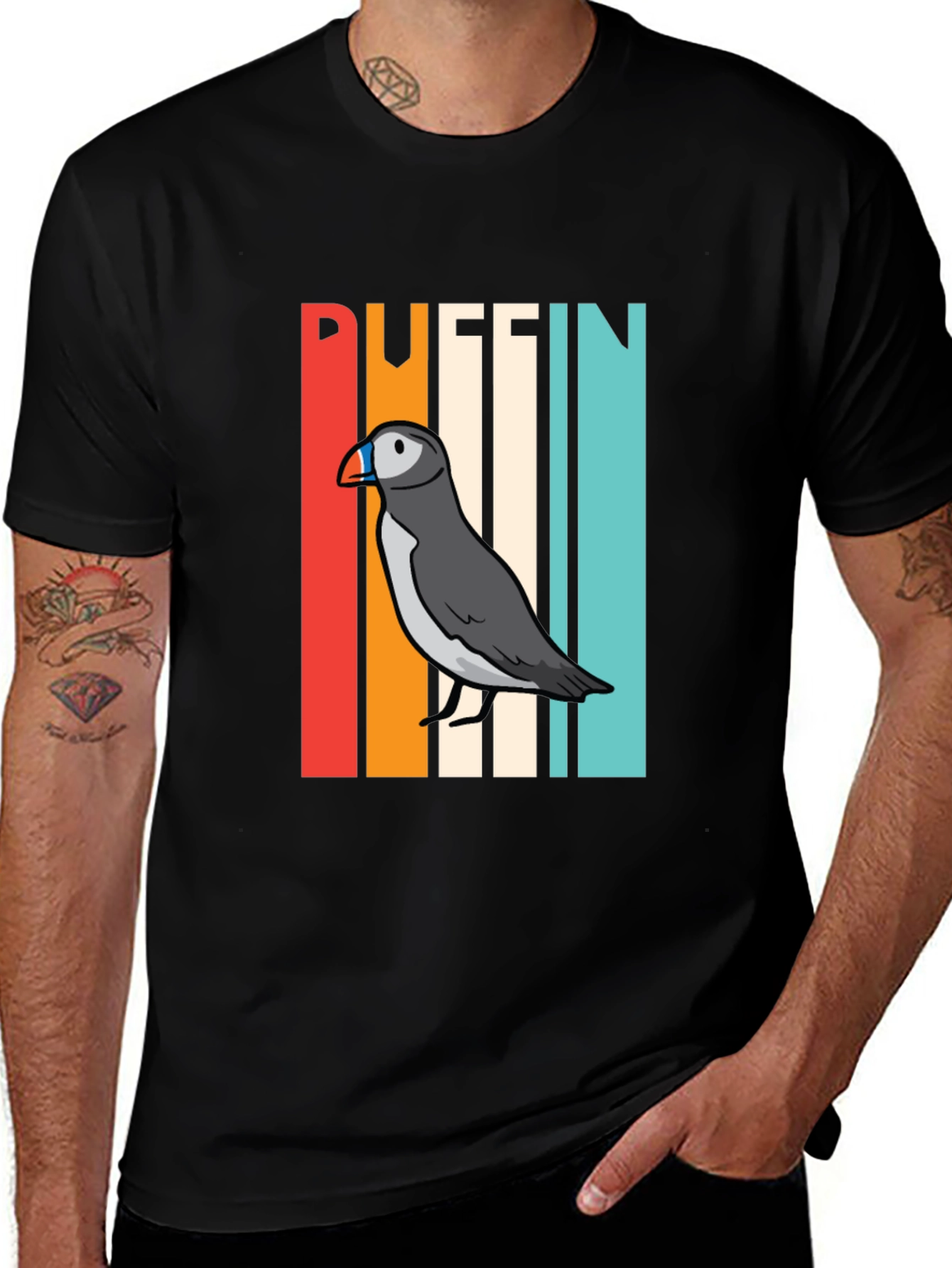 Variant 20 of Retro Puffin Bird Graphic T-Shirt