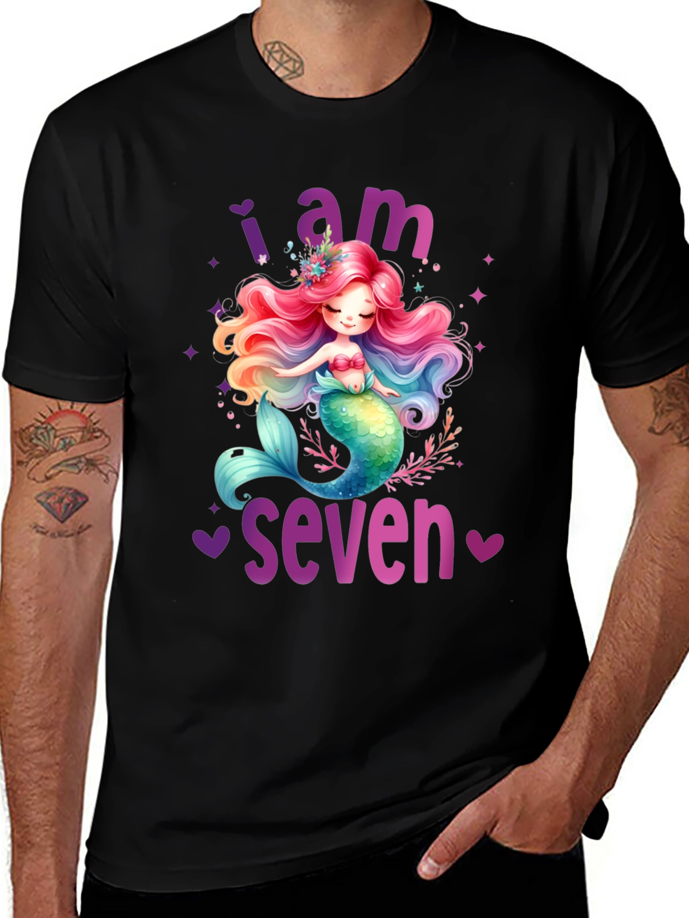 Variant 3 of Mermaid Birthday T-Shirt - I Am Seven