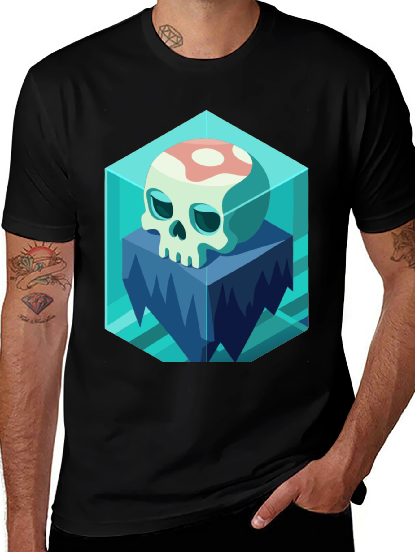 Variant 3 of Icy Skull Graphic Tee - Unique Design