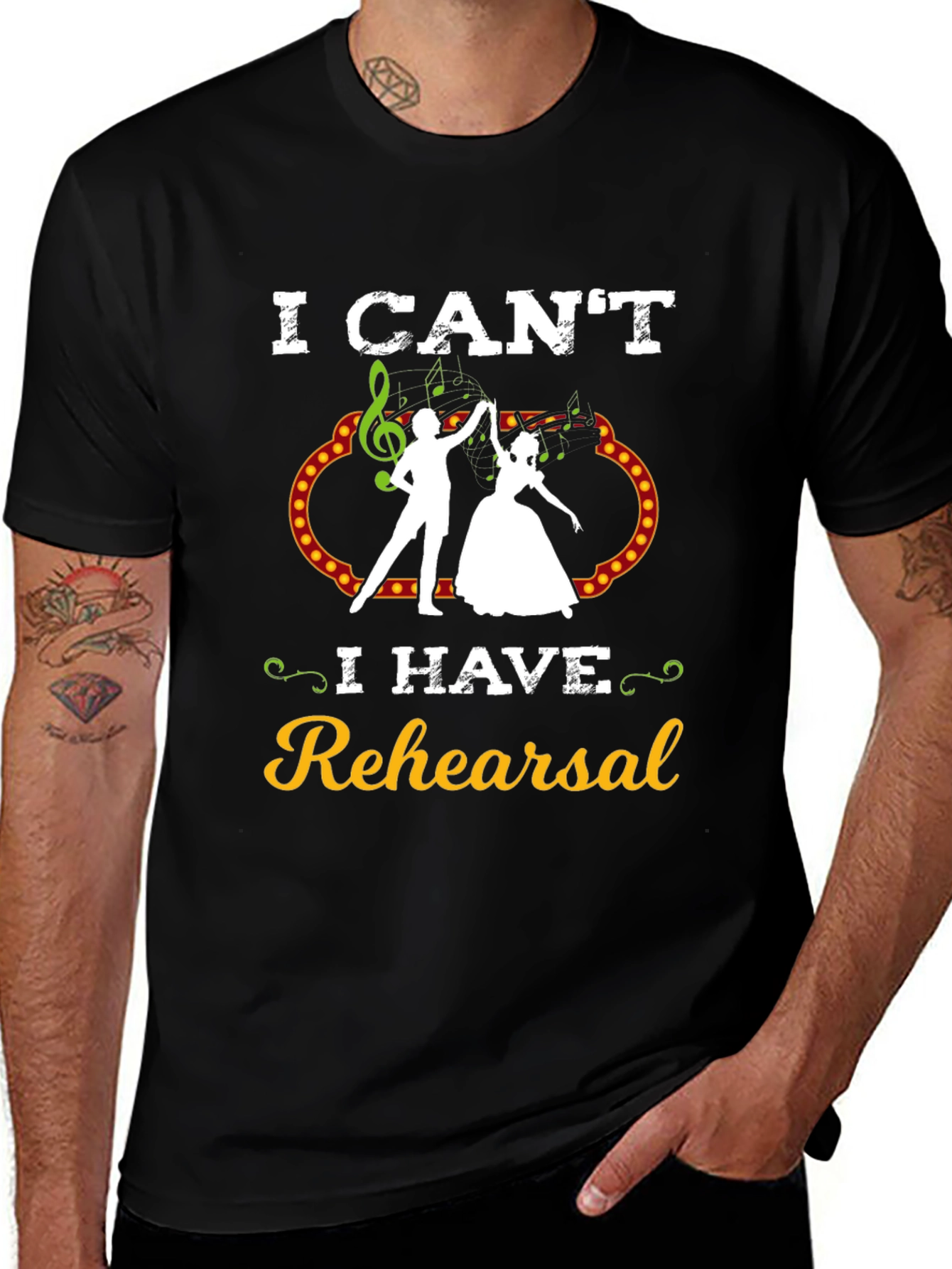 Variant 20 of I Can't I Have Rehearsal Black T-Shirt 