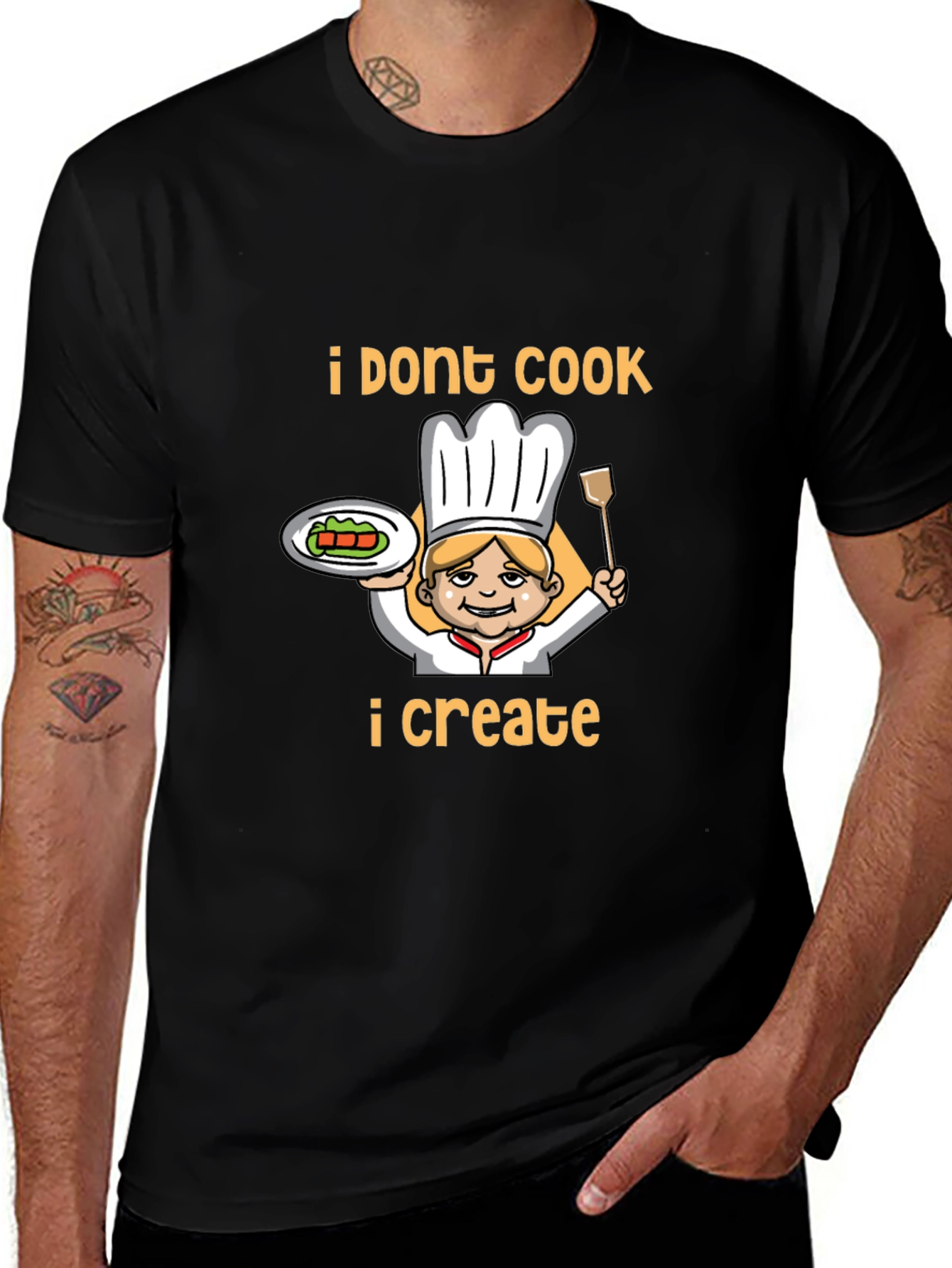 Variant 13 of Funny Chef T-Shirt - I Don't Cook I Create