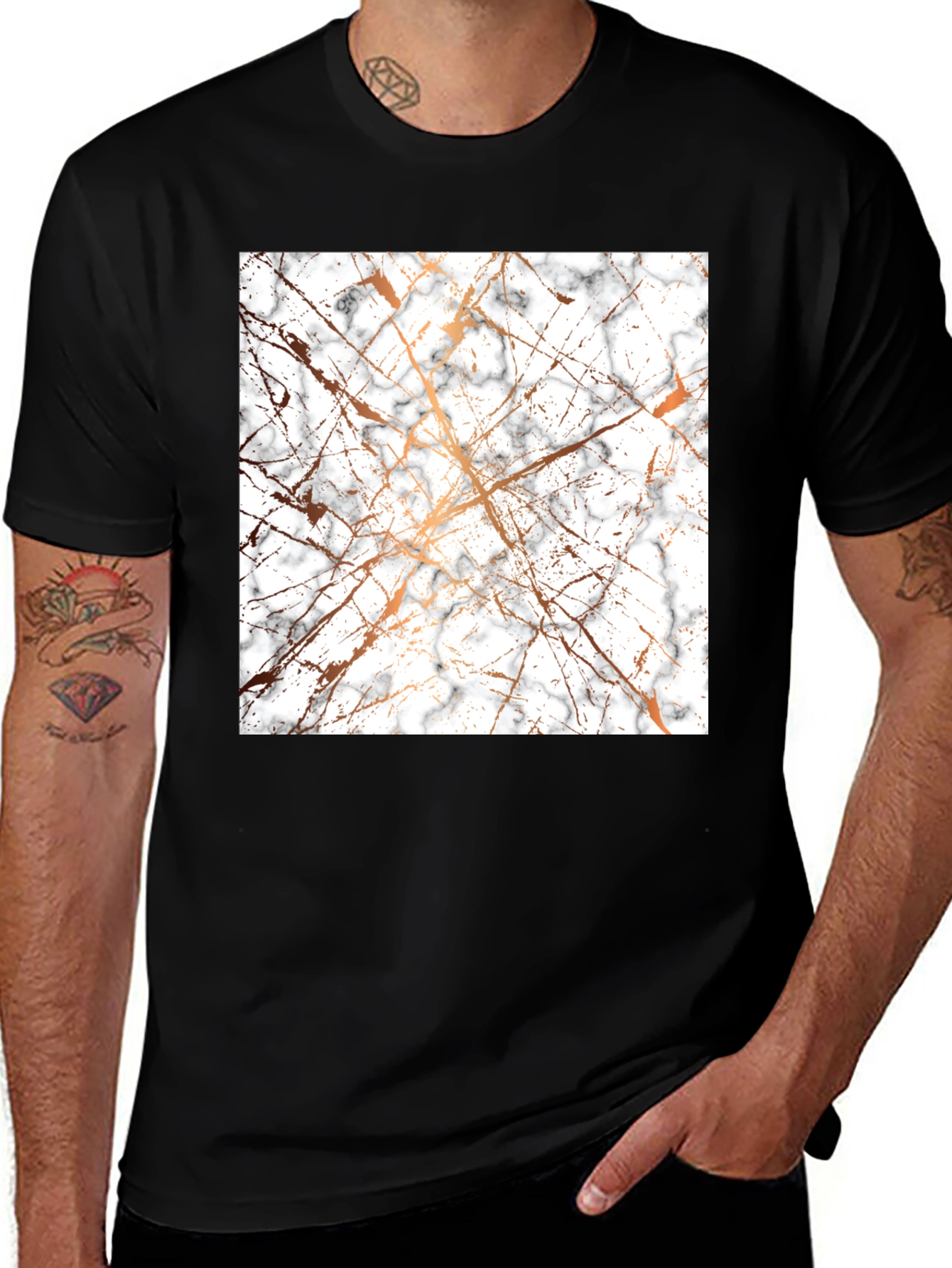 Variant 8 of Marble Pattern Black T-Shirt