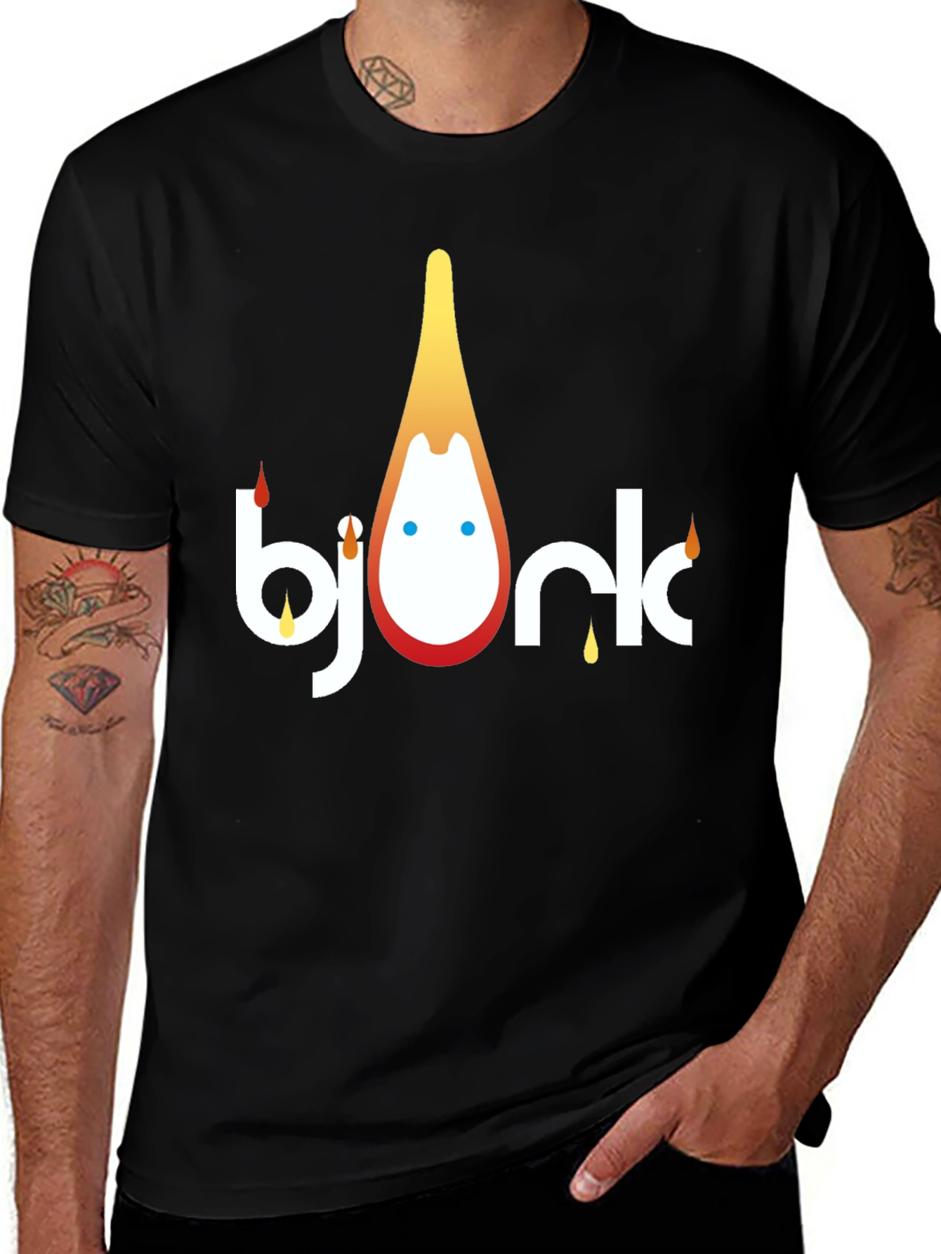 Bjork Graphic Print T-Shirt - Stylish Black Tee