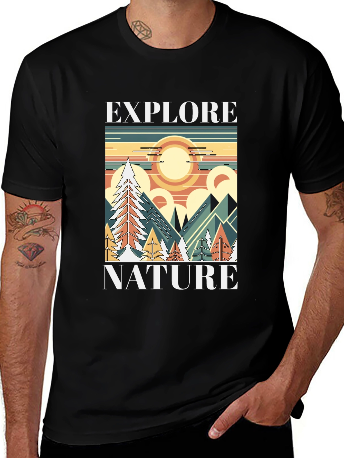 Variant 5 of Explore Nature Graphic Tee - Adventure Awaits!