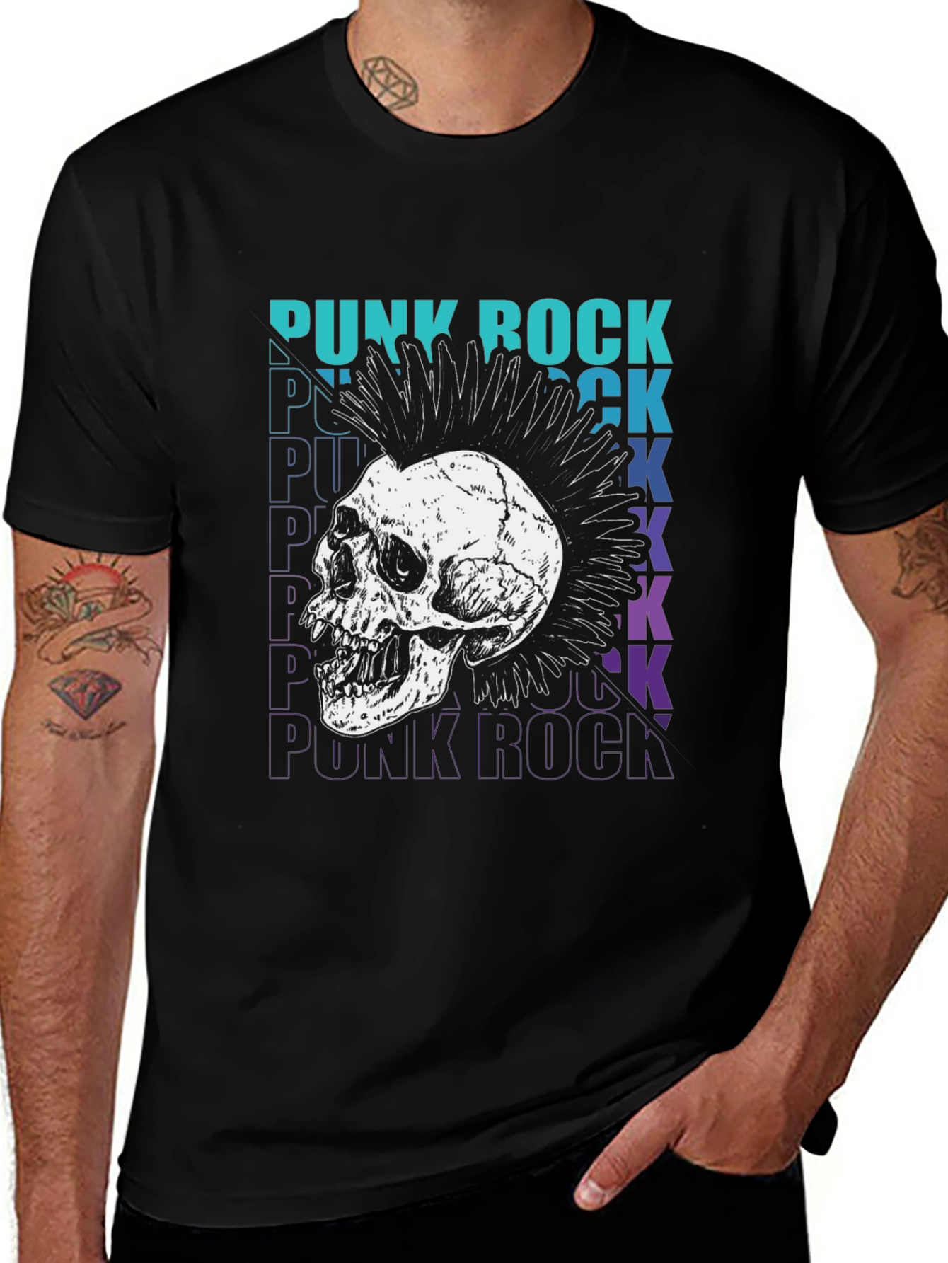 Variant 18 of Punk Rock Skull Graphic Tee