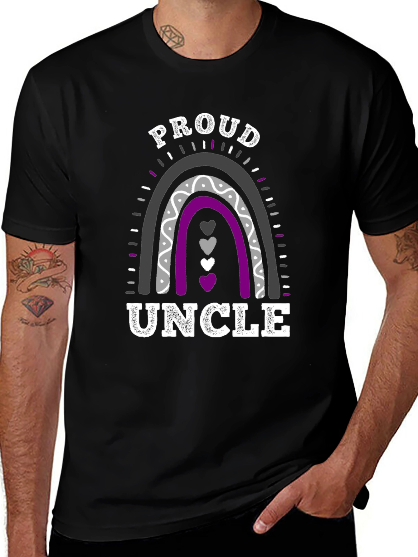 Proud Ace Uncle T-Shirt Asexual Pride Rainbow Tee