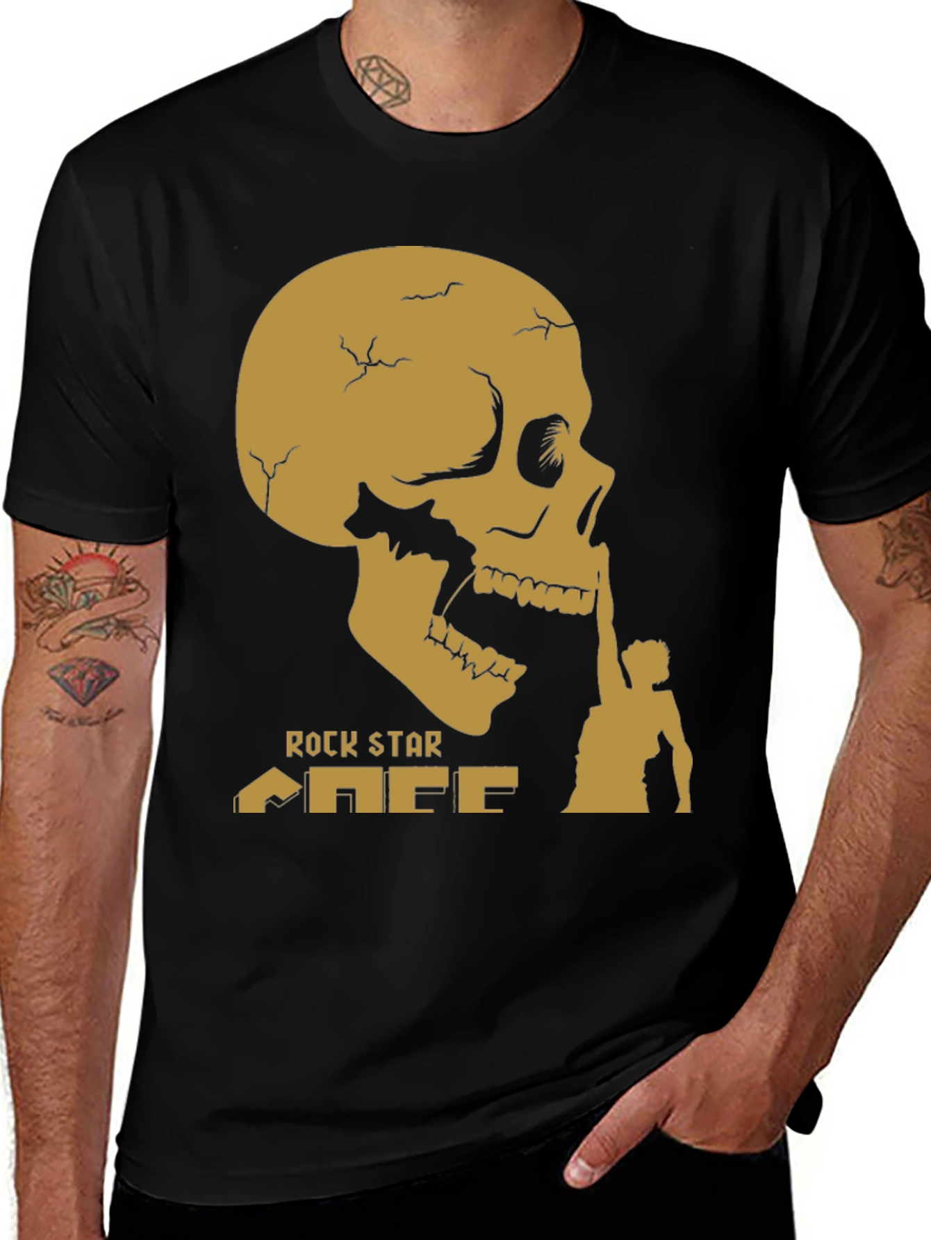 Rock Star Cafe Skull Graphic T-Shirt