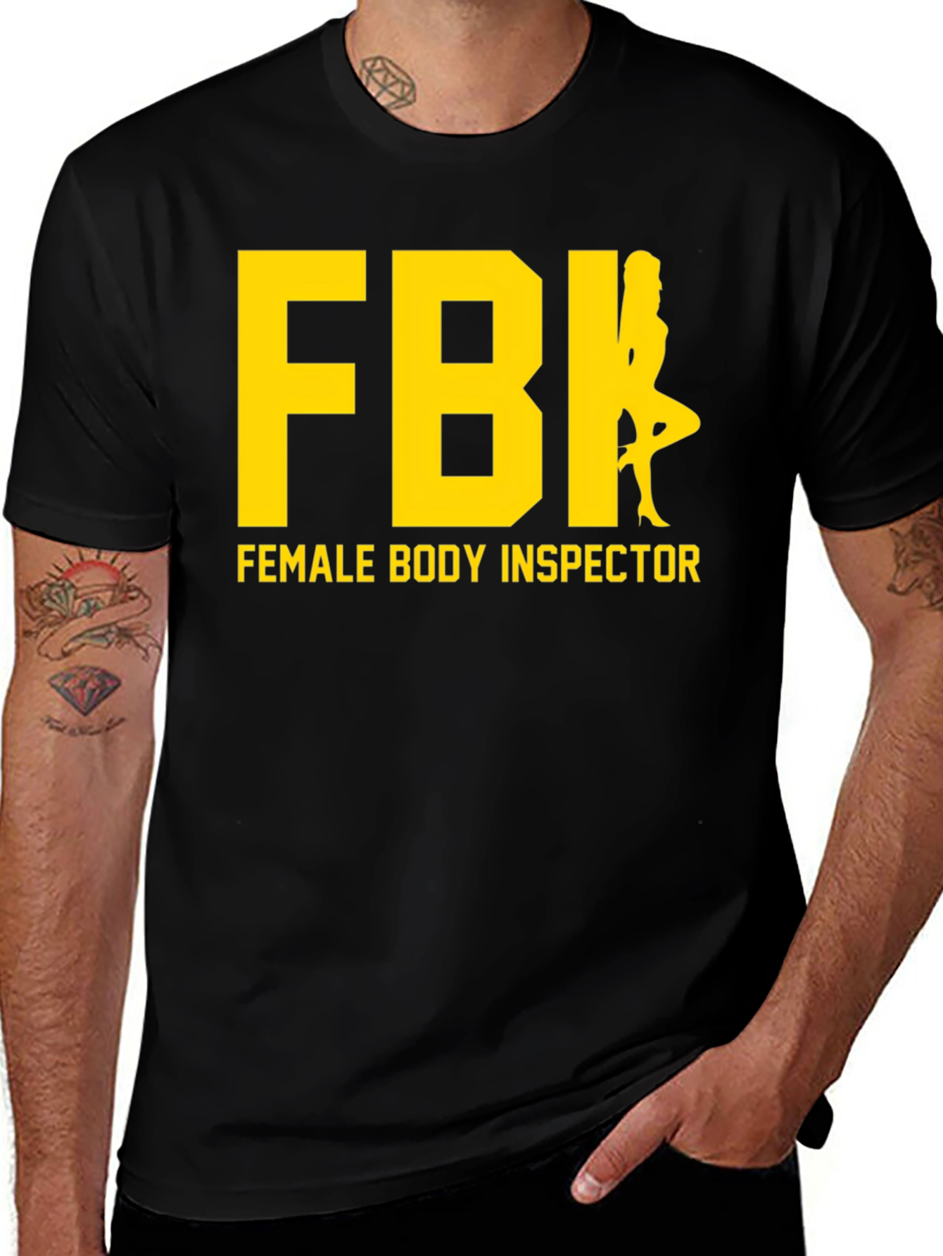 Variant 17 of FBI Female Body Inspector Humor T-Shirt