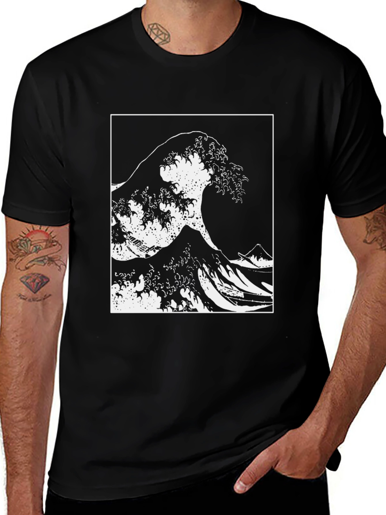 The Great Wave Tee - Black Graphic T-Shirt