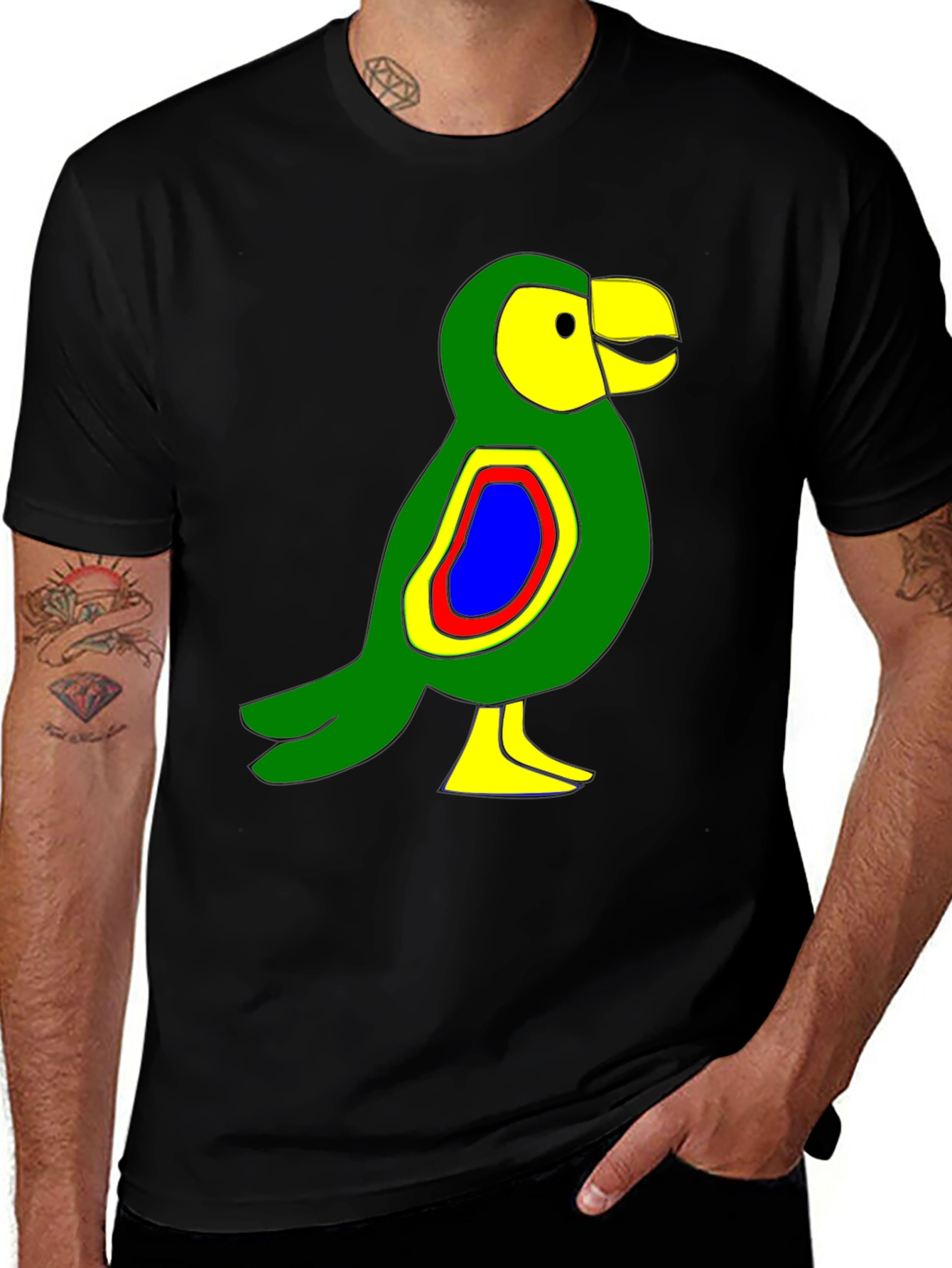 Variant 2 of Cartoon Bird Graphic T-Shirt