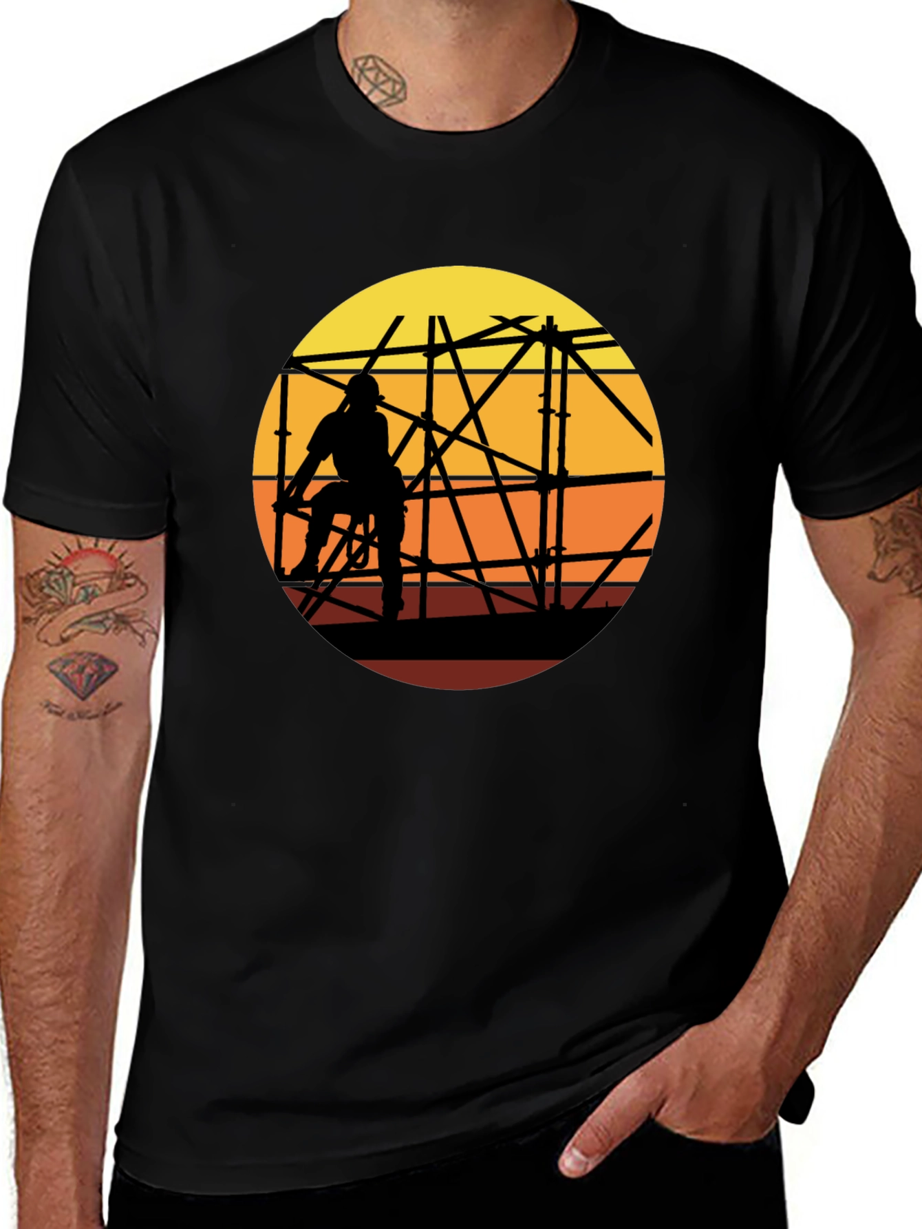 Variant 9 of Construction Worker Silhouette T-Shirt