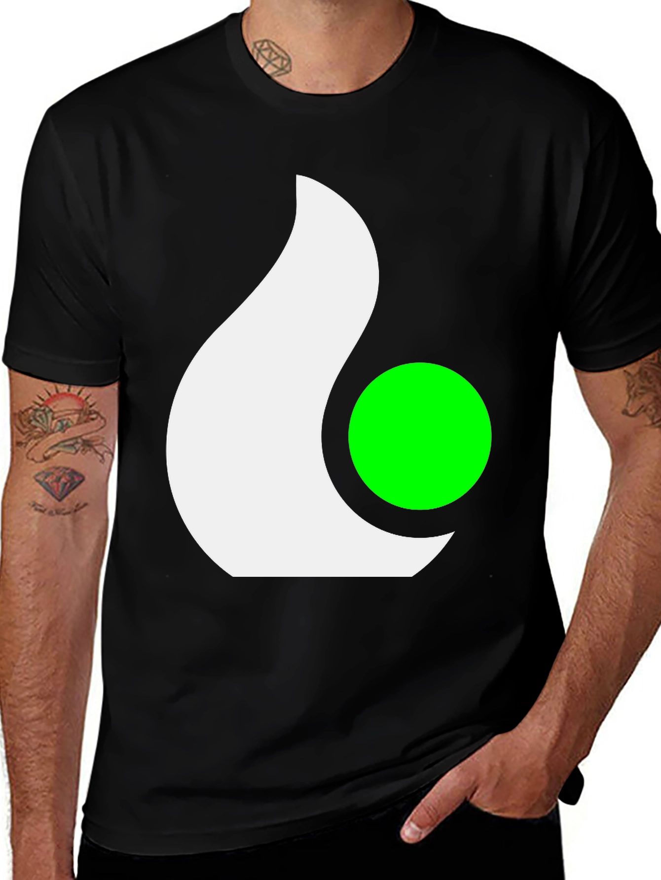 Black Abstract Graphic Tee - Casual Black T-Shirt main image