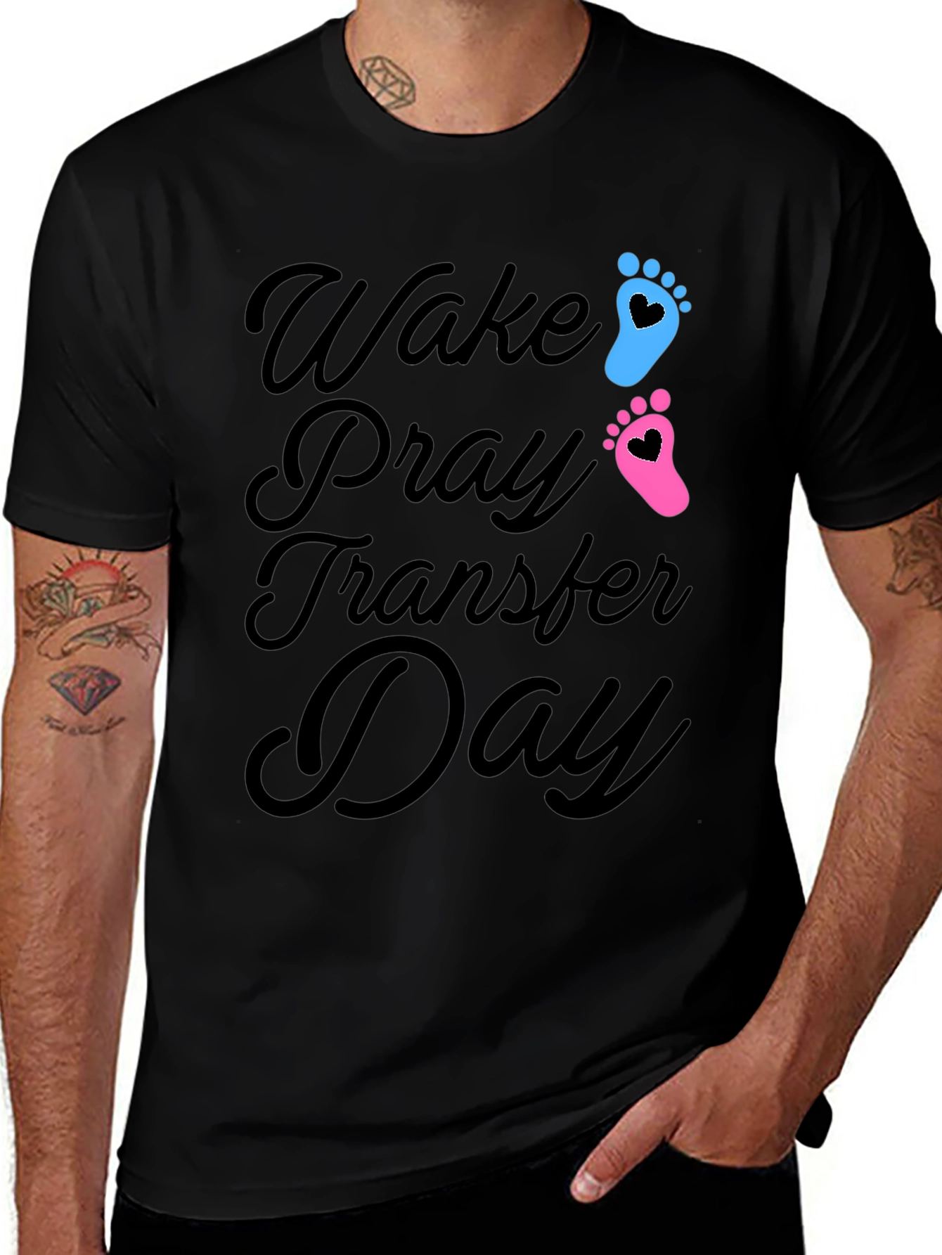Wake Pray Transfer Day T-Shirt IVF Pregnancy