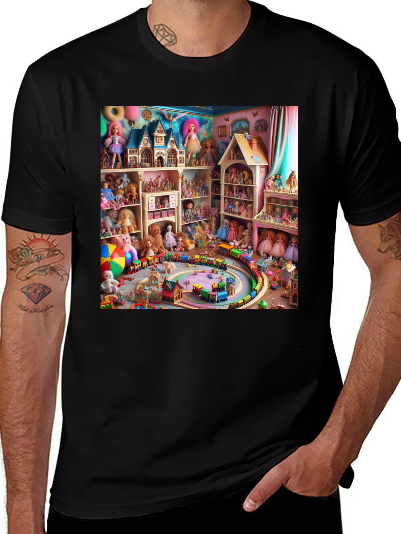 Variant 30 of Novelty Toy Room Print Black Tee